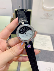 LADY ARPELS WATCHS SILVER DIAMOND PAVED