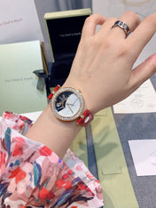 LADY ARPELS WATCHS SILVER DIAMOND PAVED