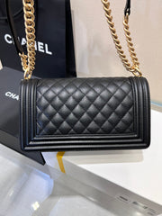 BOY BAG MEDIUM 25 BLACK CAVIAR GOLD HARDWARE