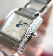 TANK FRANCAISE 20 STEEL DIAMOND BEZEL WHITE DIAL