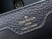CAPUCINES MM 31 BLACK TAURILLON GOLD HARDWARE