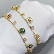 LUCKY STAR MULTI COLOR 5 MOTIF 6 DIAMOND BRACELET