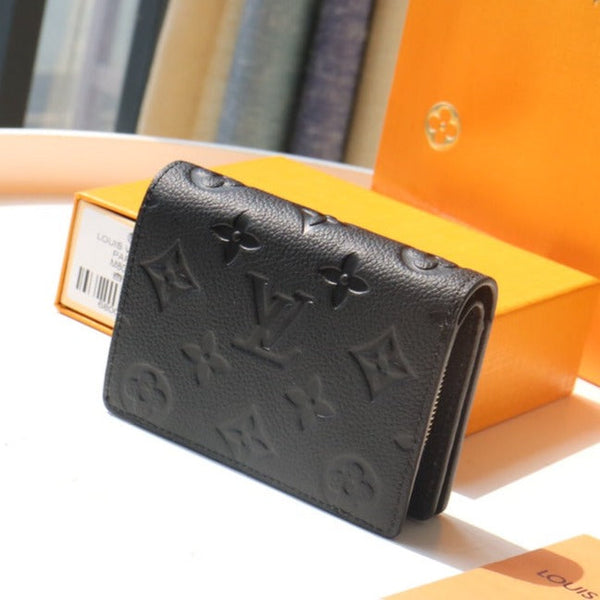 CLEA WALLET 12CM BLACK MONOGRAM EMPREINTE LEATHER