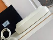 CLEO 30 WHITE BRUSHED LEATHER SHOULDER BAG