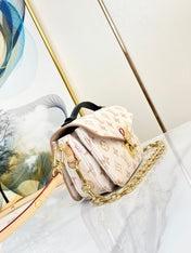 POCHETTE METIS 21.5 WHITE BROWN MONOGRAM CANVAS