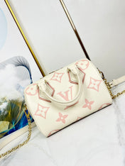 SPEEDY 20.5 WHITE PINK MONOGRAM CANVAS