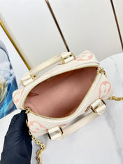 SPEEDY 20.5 WHITE PINK MONOGRAM CANVAS