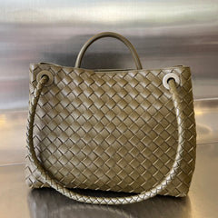 BV MEDIUM ANDIAMO 32CM OLIVE LAMBSKIN
