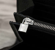 HM CLUTCH CONSTANCE 20.5 BLACK CALFSKIN SILVER HARDWARE