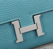 HM CLUTCH CONSTANCE 20.5 SAPPHIRE CALFSKIN SILVER HARDWARE
