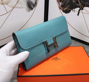 HM CLUTCH CONSTANCE 20.5 SAPPHIRE CALFSKIN SILVER HARDWARE