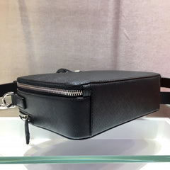 MEDIUM BRIQUE BAG 22 IN BLACK SAFFIANO LEATHER