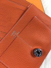 HM DOGON WALLET 20 ORANGE GRAINED CALFSKIN