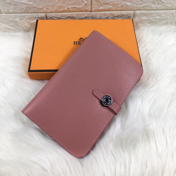 HM DOGON WALLET 20 DUSTY PINK GRAINED CALFSKIN