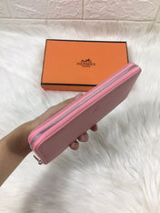 HM SILK'IN CLASSIC WALLET 20 LIGHT PINK GRAINED CALFSKIN