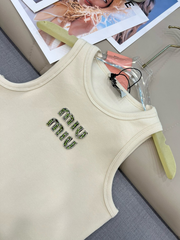 Miu Hand-beaded camisole