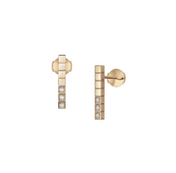 ICE CUBE PINK GOLD DIAMONDS EARRINGS