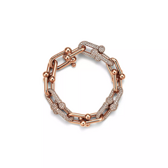 HARDWEAR LARGE LINK PINK GOLD PAVED DIAMOND BRACELET