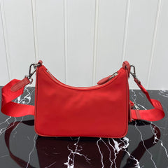 PRA HOBO 22 BAG IN CHERRY RED RE-NYLON