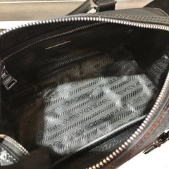 TOP HANDLE CROSSBODY BAG 20 IN BLACK RE-NYLON