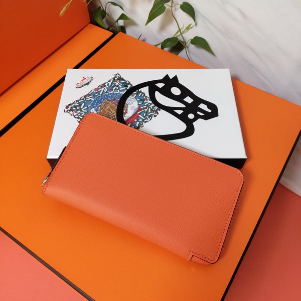 HM Zipper Wallet 20 Orange Epsom