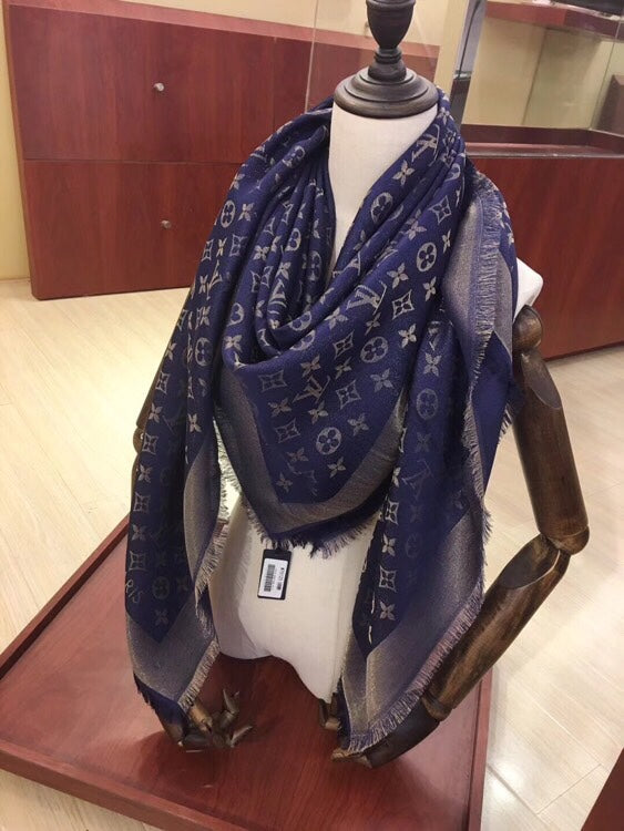LV SCARF 140 CM IN WOOL MIX SILK 693008