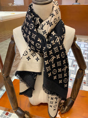 LV SCARF 200 CM IN WOOL MIX SILK 737209