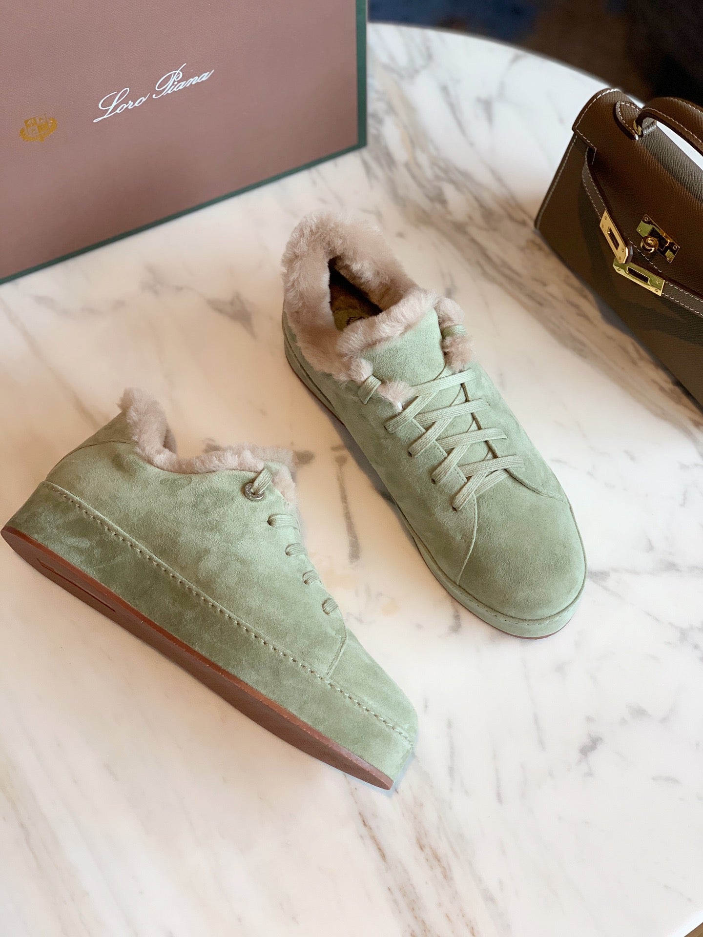 LP WINTER NUAGES SNEAKERS MINT LAMBSKIN
