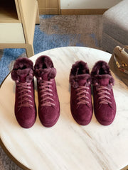 LP WINTER NUAGES HIGH SNEAKERS MULBERRY LAMBSKIN