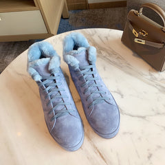 LP WINTER NUAGES HIGH SNEAKERS SAPPHIRE LAMBSKIN