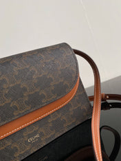 TRIPHOME 20 DOUBLE LAYER MONOGRAM BLACK PATTERN CALFSKIN BAG