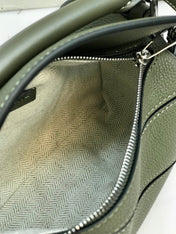 LOE MINI 18 PUZZLE BAG IN JUNIPER GREEN CALFSKIN