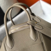 HM LINDY 30 BAG IN PEANUT BROWN CALFSKIN GOLD HARDWARE