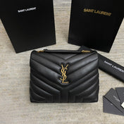 LOULOU SMALL 25 IN BLACK LAMBSKIN GOLD HARDWARE