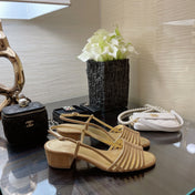 SLINGBACKS SANDAL IN CAMEL BEIGE SUEDE
