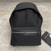 CITY BACKPACK 41 IN BLACK CANVAS, NYLON AND LEATHER