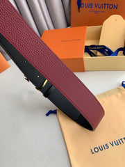 LV 25S BELT 38 MM IN DARK RED CALFSKIN 593214