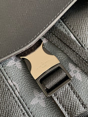 BACKPACK 45 IN BLACK CALFSKIN AND GUN METAL MONOGRAM ECLIPSE CANVAS