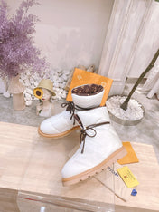 PILLOW COMFORT ANKLE BOOTS IN WHITE NYLON