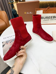 LP COCOON WALK ANKLE BOOTS CHERRY CASHMERE FABRIC