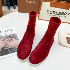 LP COCOON WALK ANKLE BOOTS CHERRY CASHMERE FABRIC
