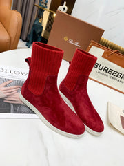 LP COCOON WALK ANKLE BOOTS CHERRY CASHMERE FABRIC