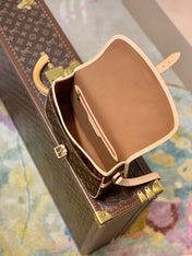 DIANE 27 IN BROWN MONOGRAM COATED CANVAS AND CALFSKIN