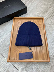 BEANIE HAT IN NAVY BLUE WOOL 431359