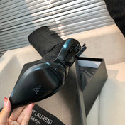 OPYUM THIGH HIGH BOOTS IN BLACK VELVET