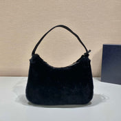 HOBO BAG 23 IN BLACK RABBIT FUR