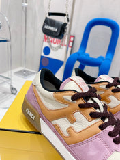 FENDI CASUAL SNEAKER IN COLORFUL CALFSKIN AND SUEDE