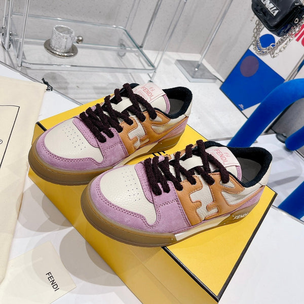 FENDI CASUAL SNEAKER IN COLORFUL CALFSKIN AND SUEDE