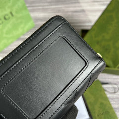 GG MARMONT MINI 11 WALLET BLACK CALFSKIN