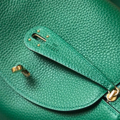 HM LINDY 30 BAG IN OCEAN GREEN CALFSKIN GOLD HARDWARE